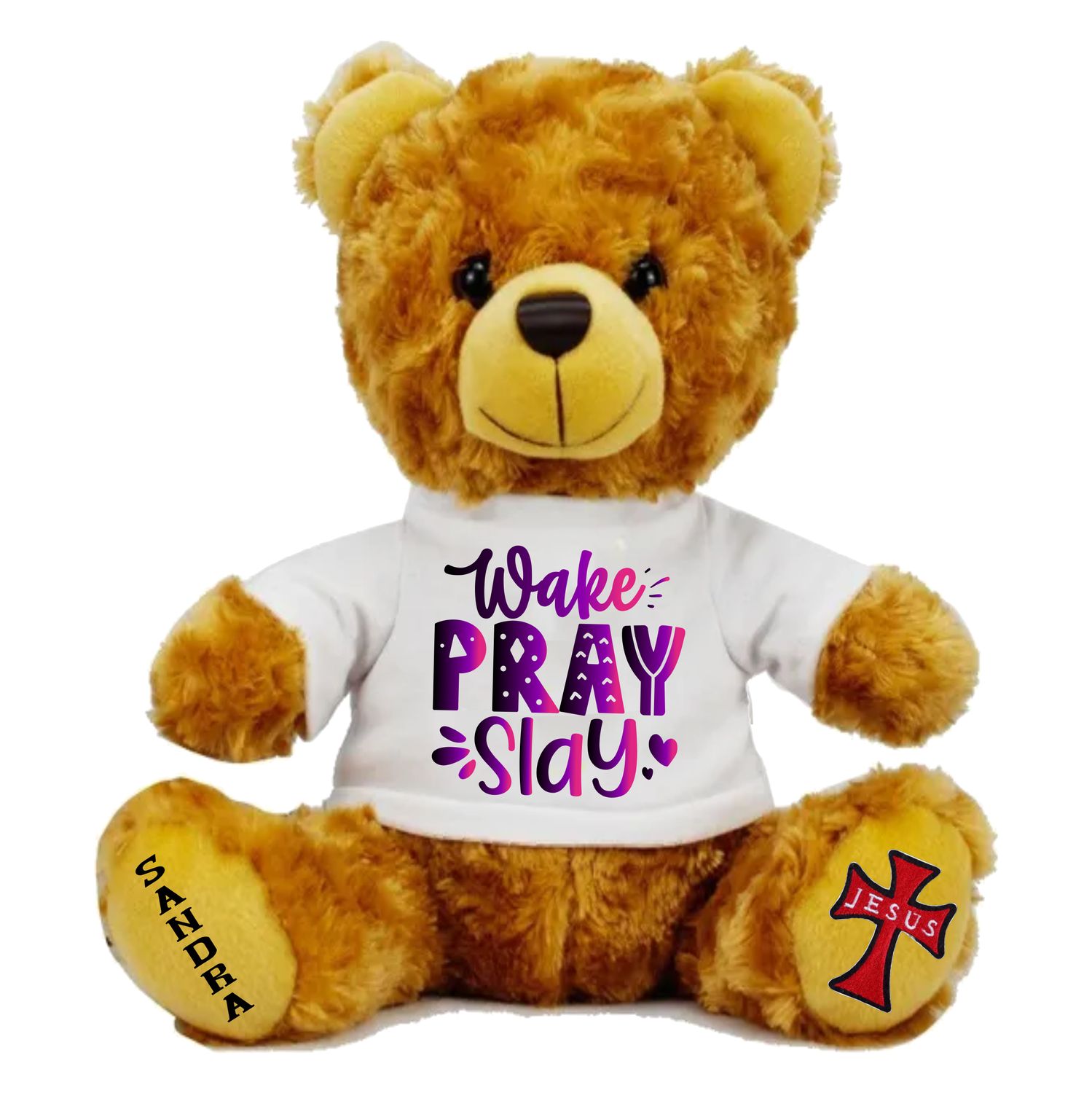 Personalized Scripture Teddy Bear with Name | Faithful Comfort Gift | Birthday Bear | Grad Bear | Customized Stuffed Animal