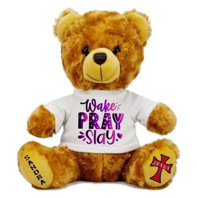 Personalized Scripture Teddy Bear with Name | Faithful Comfort Gift | Birthday Bear | Grad Bear | Customized Stuffed Animal