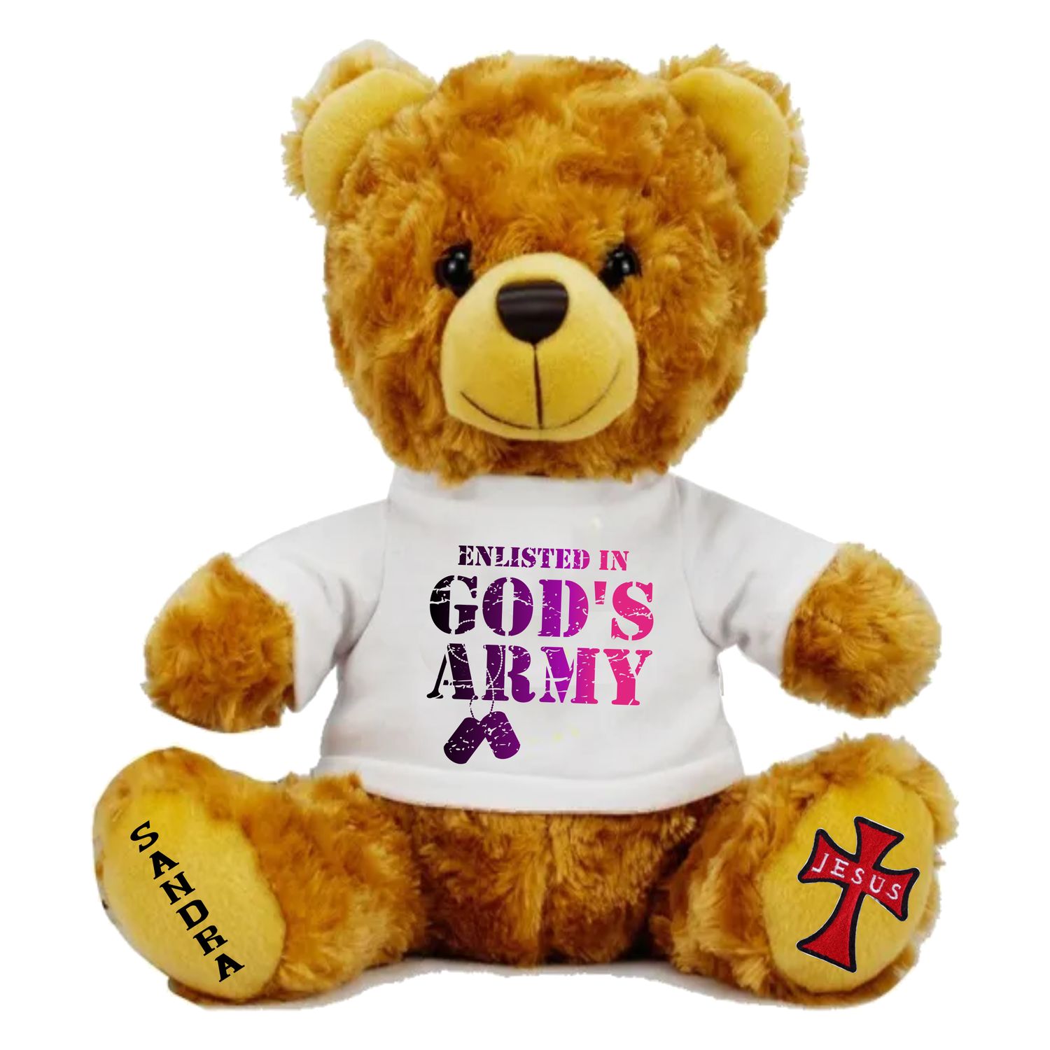 Personalized Scripture Teddy Bear with Name | Faithful Comfort Gift | Birthday Bear | Grad Bear | Customized Stuffed Animal