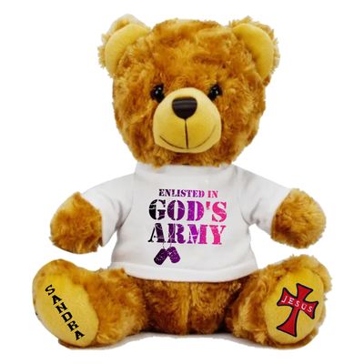 Personalized Scripture Teddy Bear with Name | Faithful Comfort Gift | Birthday Bear | Grad Bear | Customized Stuffed Animal