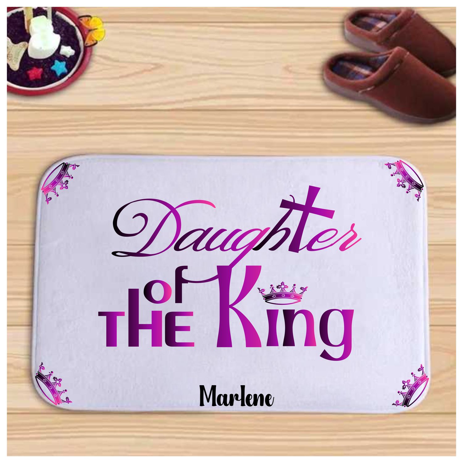 Christian Prayer Mat with Name |Bedside Mat| Christian Comfort Gift