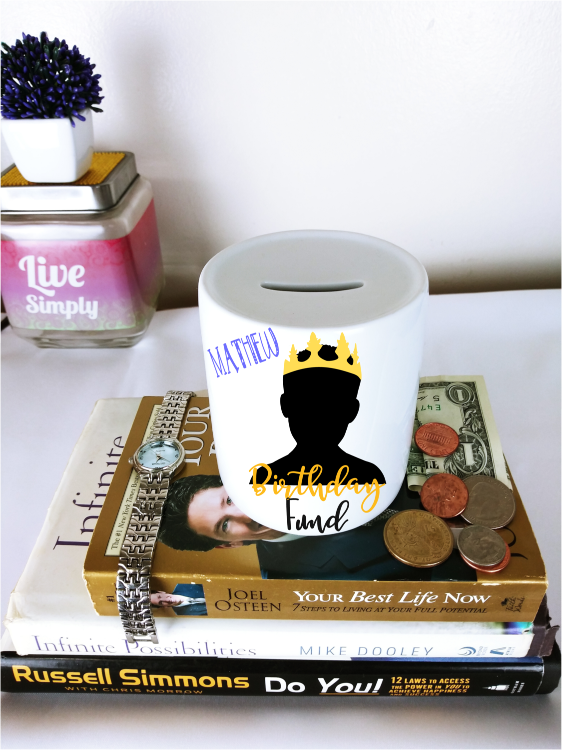 Personalized Coin Banks for Kids, Selection: Birthday Fund-Boy