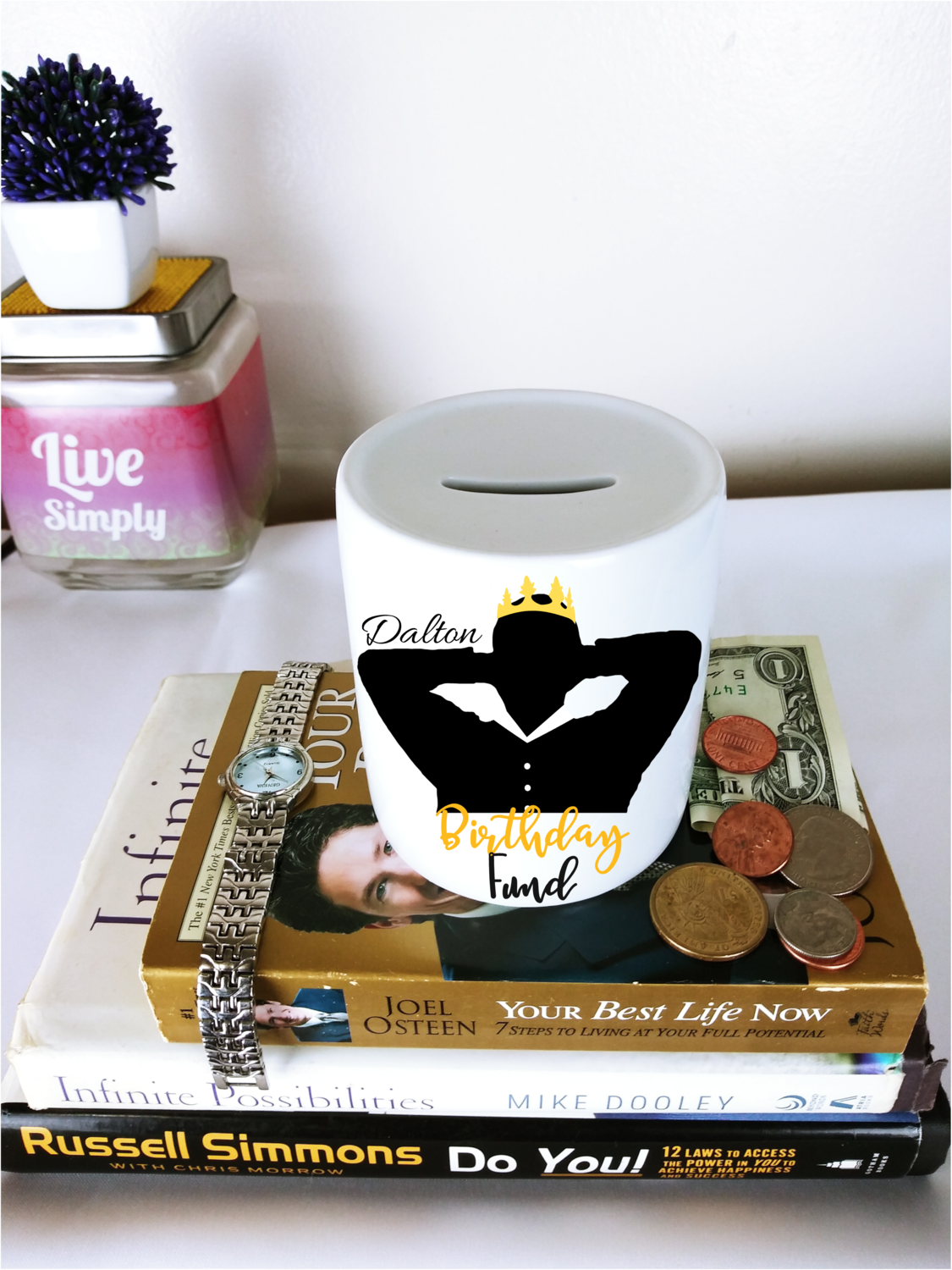 Personalized Coin Banks, Selection: Birthday Fund-Male