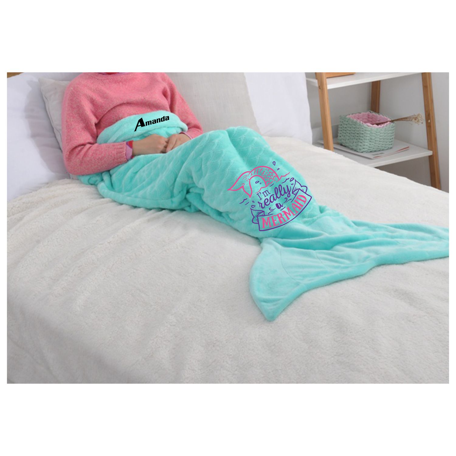 Personalized Plush Tail Sack Blankets For Kids