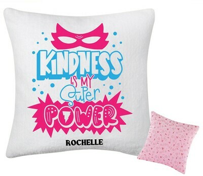 Custom Kids Throw Pillow with Playful & Uplifting Words + Name | Kids Comfort Pillow Personalized kids comfort pillow with playful encouraging words and name.