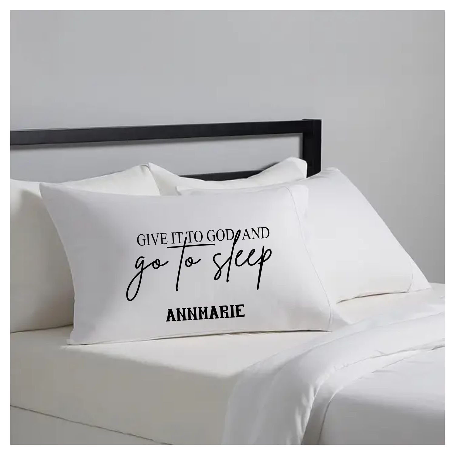 Faith-based pillowcase gift with name and scripture for restful sleep