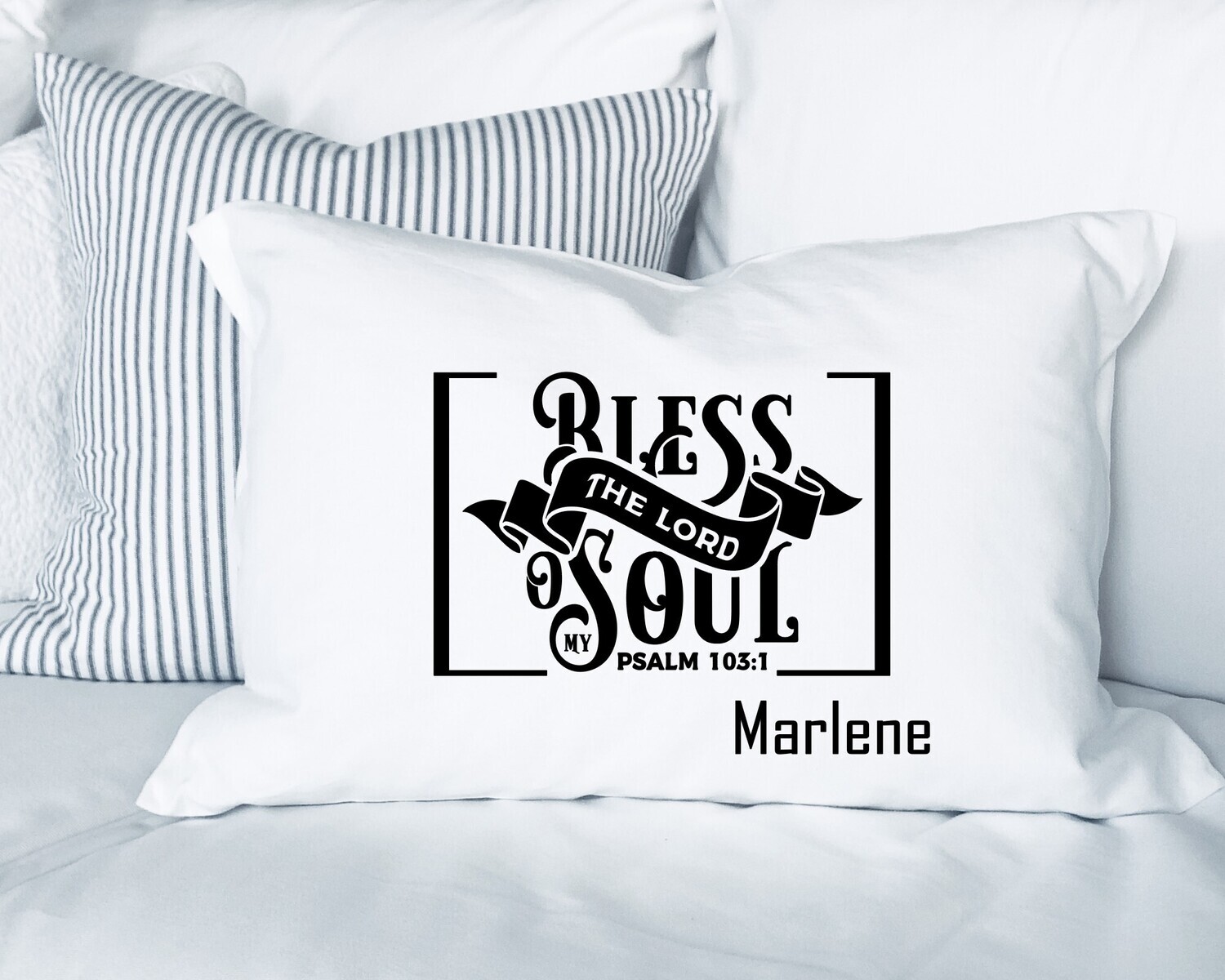 Custom Christian pillowcase featuring bedtime prayer and name personalization