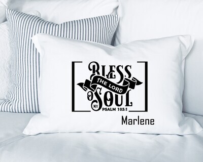 Custom Christian pillowcase featuring bedtime prayer and name personalization
