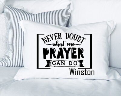 Faith-based pillowcase gift with name and scripture for restful sleep