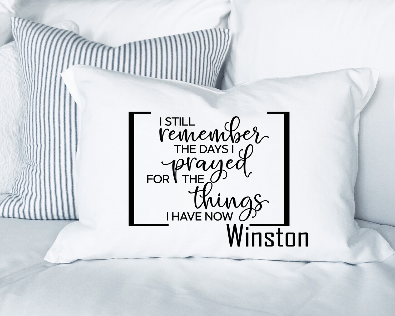 Faith-based pillowcase gift with name and scripture for restful sleep