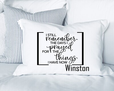 Faith-based pillowcase gift with name and scripture for restful sleep