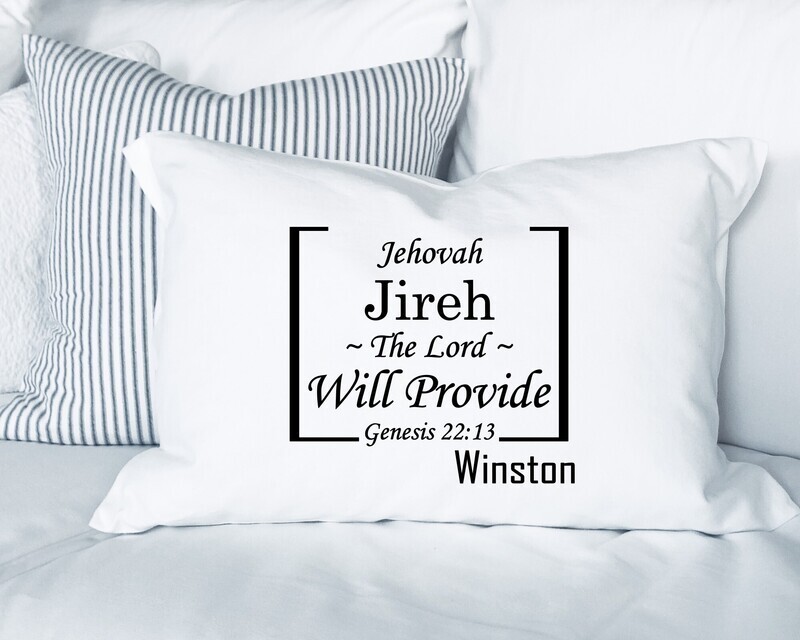 Scripture-themed pillowcase designed for peaceful, faith-filled sleep