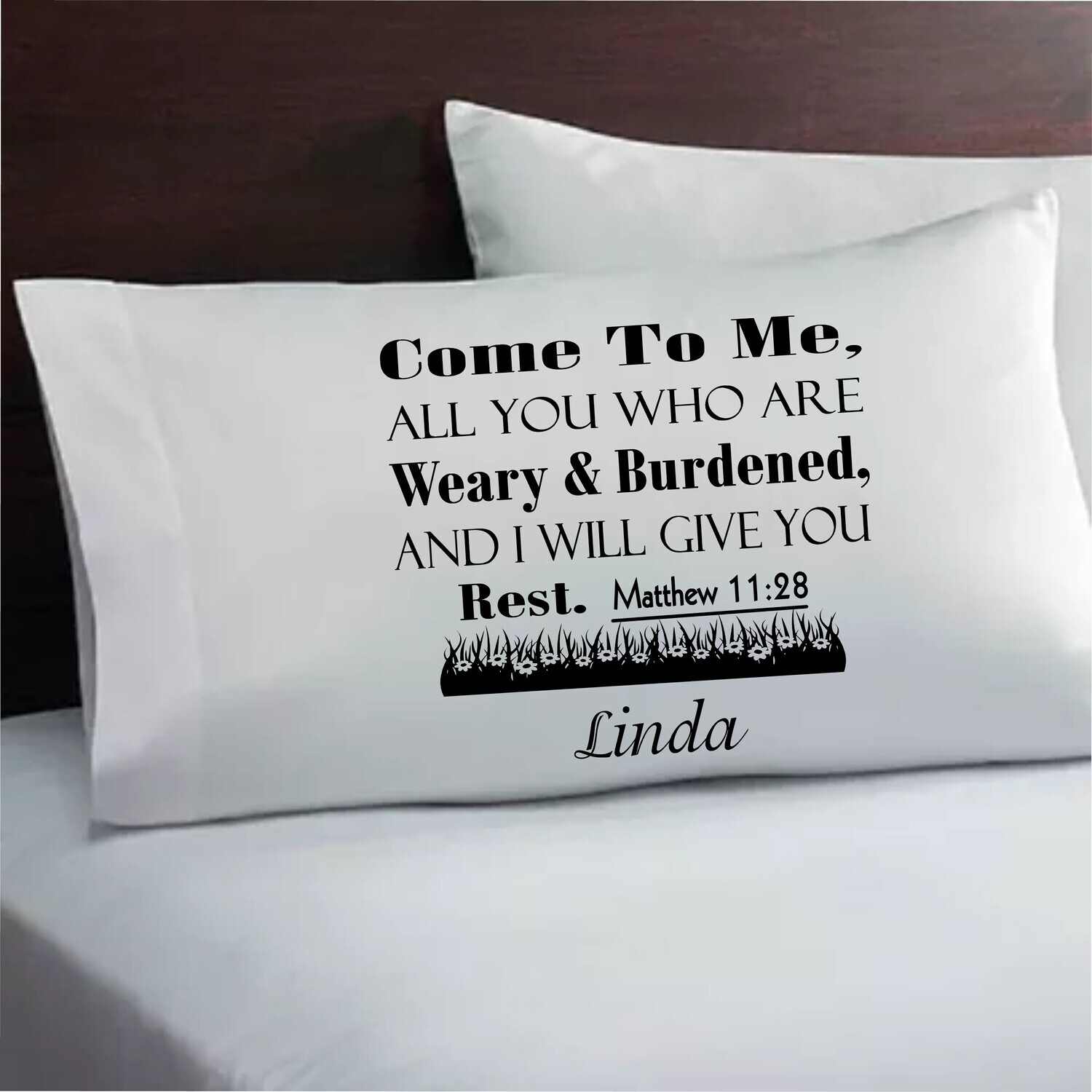Faith-inspired pillowcase with comforting quotes and soft cotton blend fabric