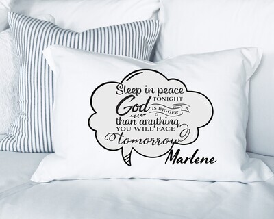 Sweet dreams pillowcase with custom name and heartfelt bedtime prayer