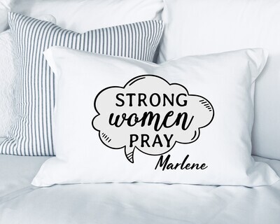 Elegant prayer pillowcase with custom name and spiritual blessings