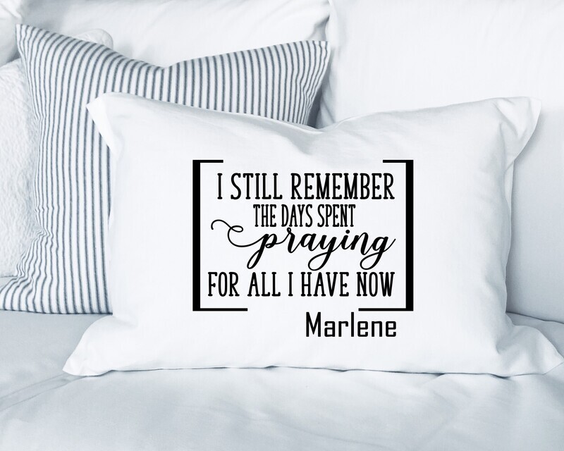 Faith-inspired pillowcase with comforting quotes and soft cotton blend fabric