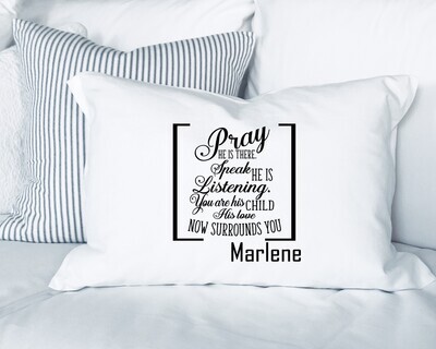 Faith-inspired pillowcase with comforting quotes and soft cotton blend fabric