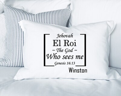 Personalized Prayer Pillowcase with Name and Scripture | Comfort Gift Monogrammed prayer pillowcase with inspirational quote for gifting