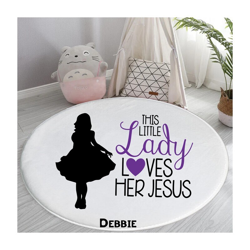 Plush Kids prayer mats with cheerful design and custom name