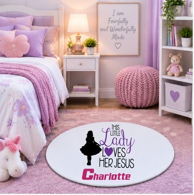 Plush Kids prayer mats with cheerful design and custom name