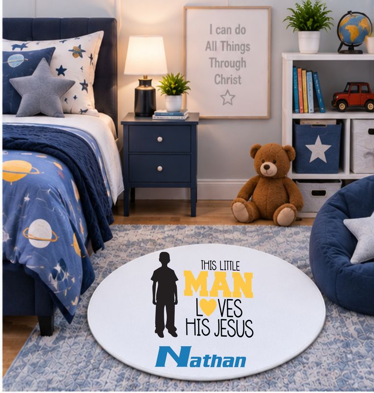 Plush Kids prayer mats with cheerful design and custom name