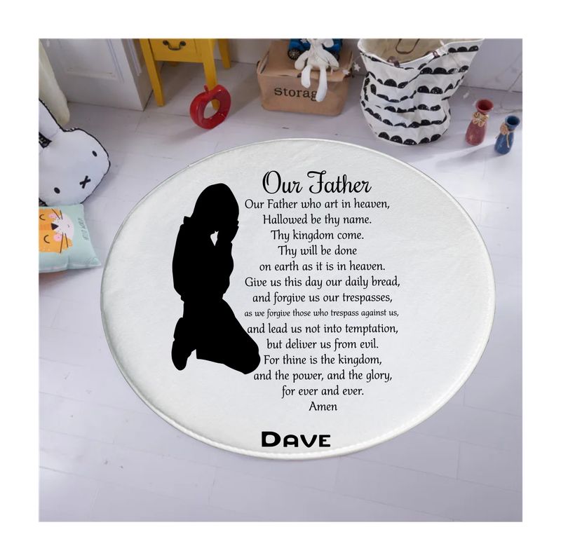 Plush Kids prayer mats with cheerful design and custom name