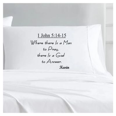 Faith-based pillowcase gift with name and scripture for restful sleep