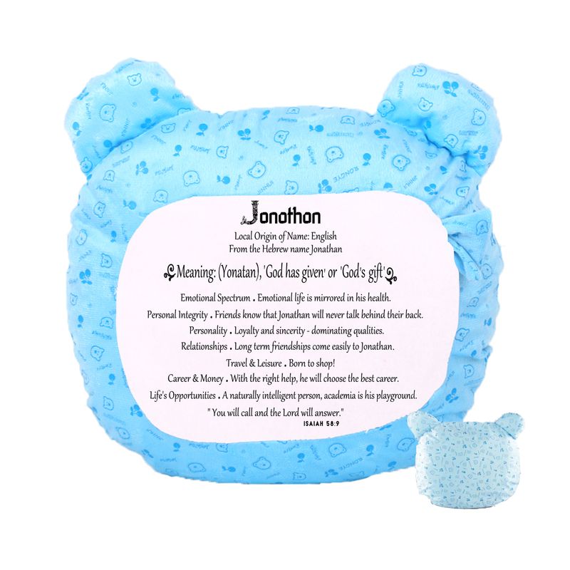 Custom children’s throw pillow featuring name meaning and personality traits.