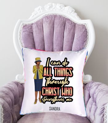 Custom Pillow with Bible Verse and Your Name - Personalized Throw Pillow with Insert - Decorative Accent Pillow -Comfort Gift Personalized throw pillow with your name and Bible verse.