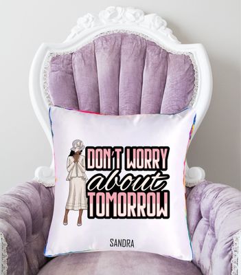 Personalized throw pillow with your name and Bible verse.
