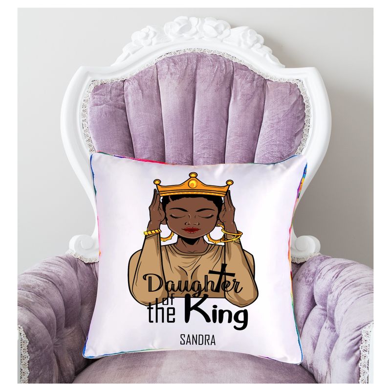 Personalized throw pillow with your name and Bible verse.