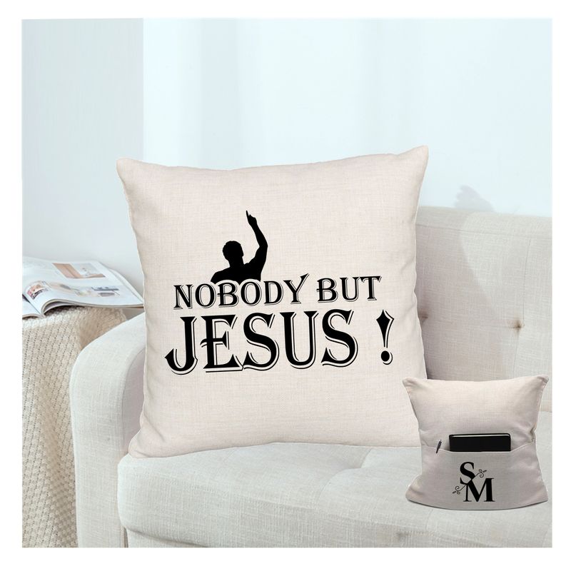 Personalized throw pillow with your name and Bible verse.