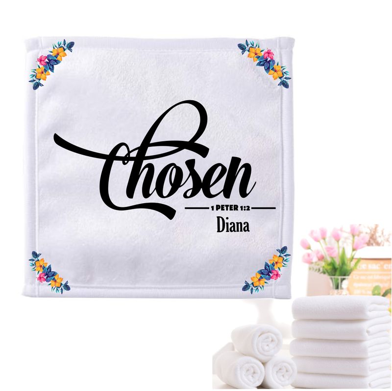 Personalized luxury towels with custom name and faith-filled scripture verse