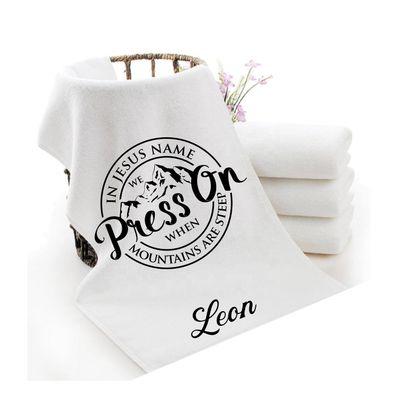 Personalized Towels with Custom Name and Bible verse | Monogram Towels with Scripture Verse Personalized luxury towels with custom name and faith-filled scripture verse