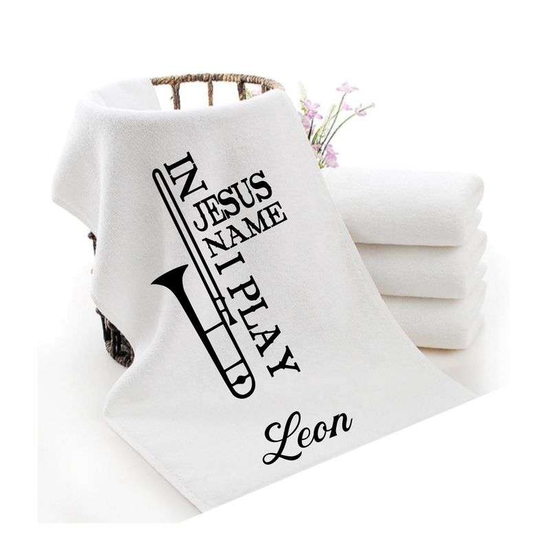 Personalized luxury towels with custom name and faith-filled scripture verse