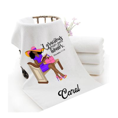 Personalized Towels with Custom Name and Bible verse | Monogram Towels with Scripture Verse Personalized luxury towels with custom name and faith-filled scripture verse