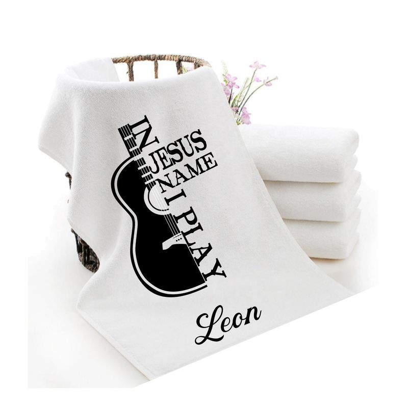 Personalized luxury towels with custom name and faith-filled scripture verse