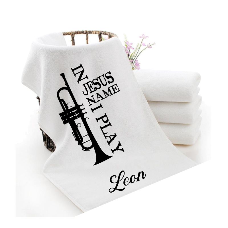 Personalized luxury towels with custom name and faith-filled scripture verse