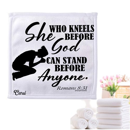 Personalized Towels with Custom Name and Bible verse | Monogram Towels with Scripture Verse