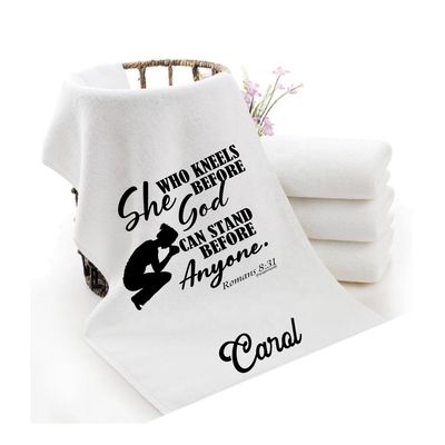 Personalized Towels with Custom Name and Bible verse | Monogram Towels with Scripture Verse Personalized luxury towels with custom name and faith-filled scripture verse