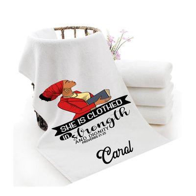 Personalized luxury towels with custom name and faith-filled scripture verse
