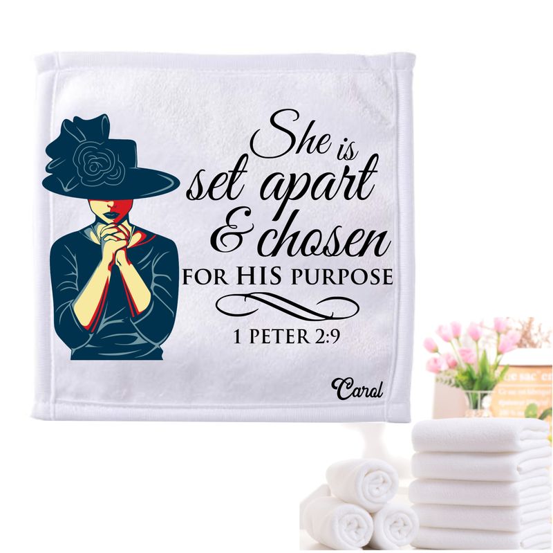 Personalized Towels with Custom Name and Bible verse | Monogram Towels with Scripture Verse