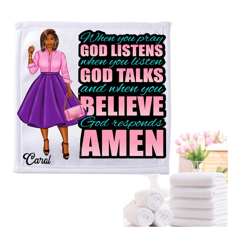 Personalized Towels with Custom Name and Bible verse | Monogram Towels with Scripture Verse