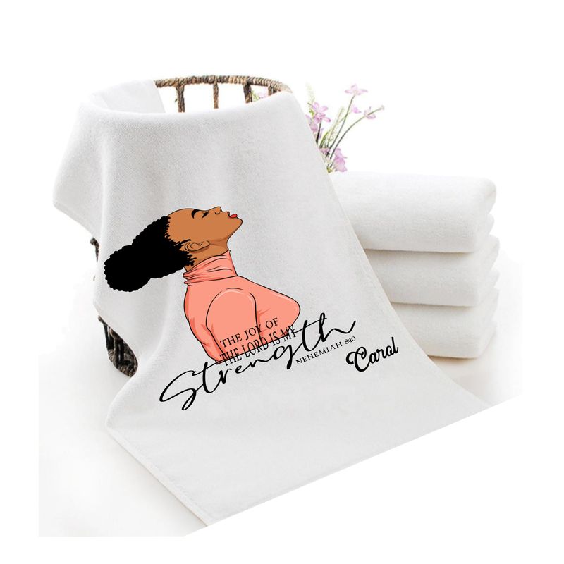 Personalized luxury towels with custom name and faith-filled scripture verse