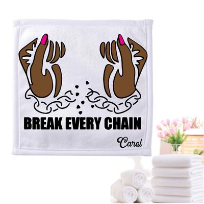 Personalized luxury towels with custom name and faith-filled scripture verse