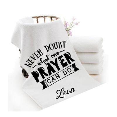 Personalized luxury towels with custom name and faith-filled scripture verse