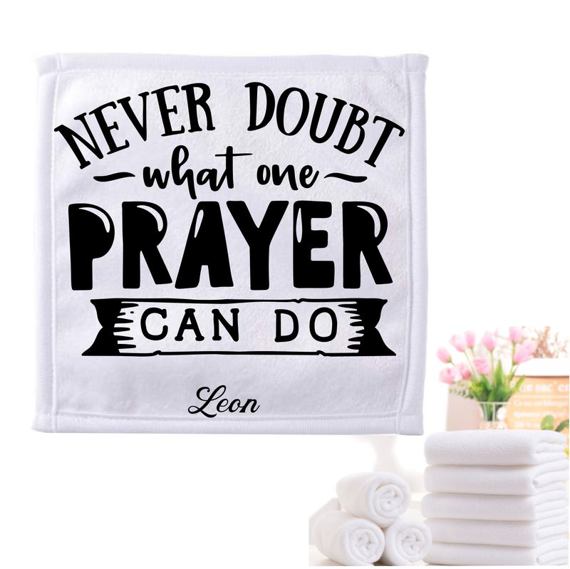 Personalized luxury towels with custom name and faith-filled scripture verse