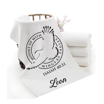 Personalized Towels with Custom Name and Bible verse | Monogram Towels with Scripture Verse Personalized luxury towels with custom name and faith-filled scripture verse