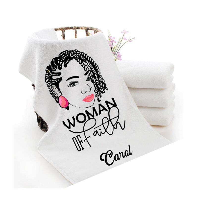 Personalized luxury towels with custom name and faith-filled scripture verse