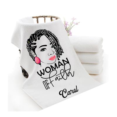 Personalized luxury towels with custom name and faith-filled scripture verse